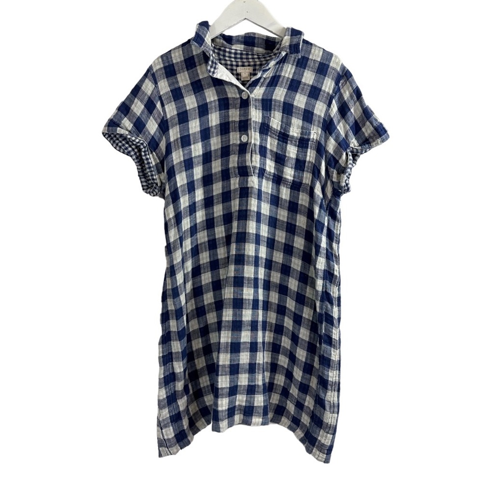 J Crew Factory Gingham Shirt Dress